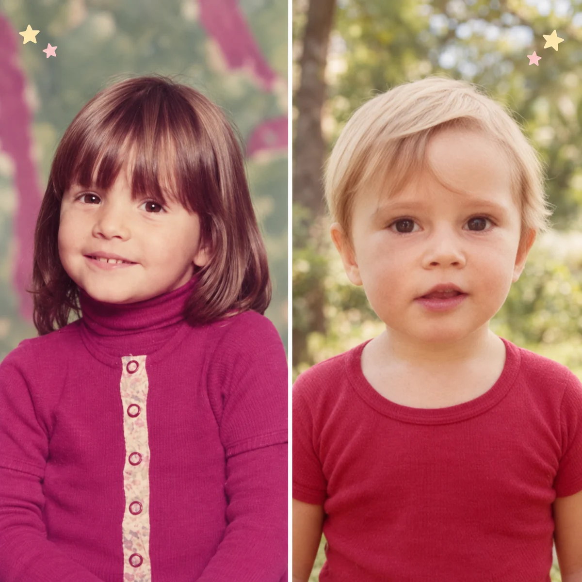Élodie et Frédéric enfants, les fondateurs de La Fée Clochette